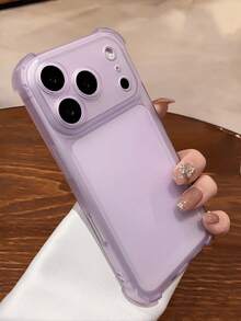 Luxury Matte Transparent Shockproof Protective Case, Suitable For 17 Pro Max, 17 Pro, 17, 16 Pro Max, 15, 14, 13, 12 Pro Max, 11, Anti-Drop Back Cover - Transparent Purple - View 9