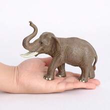 1件 2026新款亚洲象动物模型套装，逼真野生大象塑料模型，动物世界认知收藏玩具，自然教育礼物，大象爱好者收藏礼物，生日礼物，惊喜小礼物，完美礼物 - 彩色 - 查看 3