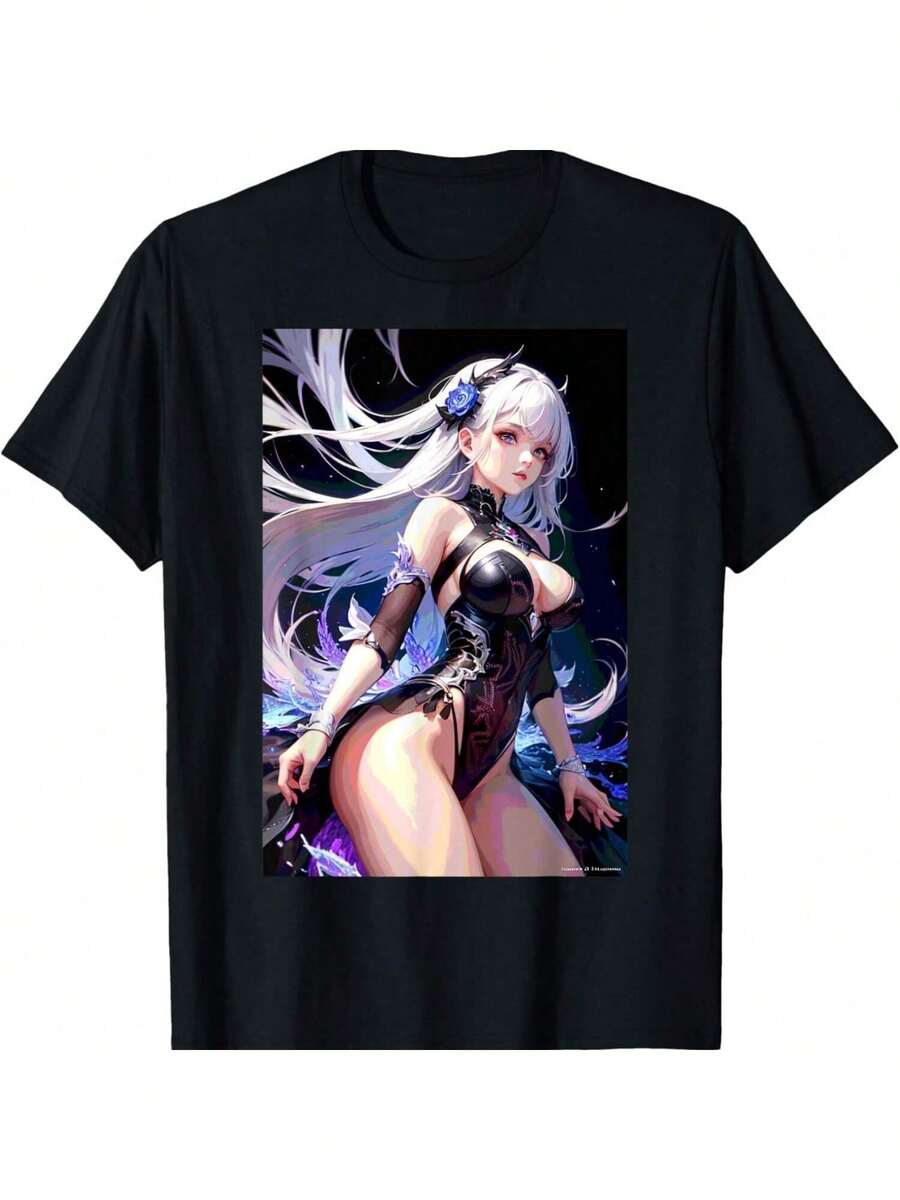 Anime Bizarre Adventure Graphic Mens T-Shirt Women Fashion Short Sleeve Casual Tops Cotton Oversize Tops Streetwear1JpgA - 黑色 - 查看 1