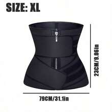 Women's Reversible Waist Trainer Belt, Zippered Tummy Control Body Shaper, Sports Compression Waist Cincher For Workout, Gym, Walking, Fitness, Daily Wear & Waist Support, Multiple Sizes - Black - View 12