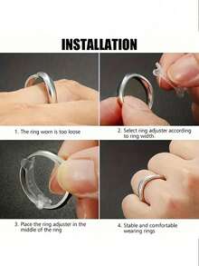 Resin Ring Adjuster, Invisible Ring Sizer Pad Suitable For Loose Rings, Fits All Finger Sizes, Invisible Ring Adjuster For Loose Rings - Multiple Finger Sizes, Comfortable Protective Ring Adjuster - Adjustable Transparent Tightening Ring Adjustment Tool Jewelry Protector Suitable For Loose Rings, Fits Any Ring Size Ring Adjuster, Suitable For Women - Multicolor - View 4