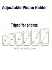 Chân máy gấp gọn bằng hợp kim nhôm di động với đầu bi xoay 360° | Tương thích với điện thoại /Android, máy ảnh DSLR, GoPro, máy chiếu | Chiều cao có thể điều chỉnh, nhẹ và nhỏ gọn, lý tưởng cho chụp ảnh tự sướng, phát trực tiếp, quay vlog, chụp ảnh, hội nghị video, du lịch. - Một cỡ - Xem 10