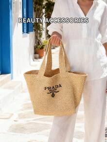 Prada Bolso de tela casual y versátil, bolso de lona para viajes, bolsa de almacenamiento - Albaricoque - Ver 8