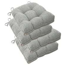 Chair Cushions For Dining Chairs Set Of 4 Office Chair Cushion 18x18x3 Inches Kitchen Chair Pads Soft And Comfortable Seat Cushion With Ties And Non Slip Backing Black - Light Grey - View 7