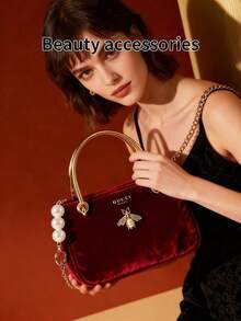 Gucci 女士单肩包，配红色珍珠手柄和金色蜜蜂图案，优雅大容量斜挎包，完美的情人节礼物 - 137881974 - 查看 2