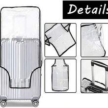 3 Fundas de Equipaje Transparentes Protectoras Impermeables PVC de Maleta, Cubierta Transparente para Equipaje Cubierta Protectora para Maletas PVC,Aprobada por TSA 24 * 3 Pulgadas (Borde Negro) - xl10-lxxt-a - Ver 10