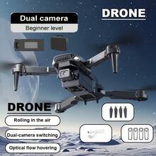 Drone E88 con cámara hd - quadrocopter plegable con control remoto + conjunto completo de accesorios de aventura, función de punto de navegación, retención de altura, más fácil de usar, regalos de navidad, vacaciones/regalos de cumpleaños necesarios - Negro - Ver 7