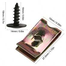 Tornillos De Defensas, Universales Para Carrocera De Proteccin M5x16mm, Sujetador De Retenedor De Revestimiento De Parachoques, Tornillo De Guardabarros Automotriz Con Tuercas De Clip Y Llave - como se muestra en la figura - Ver 3