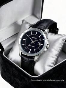 Casio Đồng hồ đeo tay nam phiên bản giới hạn "Trái Tim Đen" - Chống nước, máy quartz, mặt số lớn hiển thị ngày, dây đeo da thật MTP-V004L-1A - màu đen - Xem 1