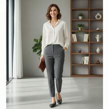 WHDXY Women's Black Versatile Metal Buckle Pointed Toe Shoes, Comfortable For Commuting And Daily Wear - Graphite Black - View 8