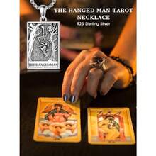 Collar cruz gótica plata tarjeta tarot diseño regalo mujeres hombres unisex joyería misteriosa - como en la foto - Ver 7