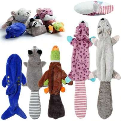 Nocciola Juguetes Chirriantes para Perros, 5 PCS Juguetes de Peluche Duraderos, sin Relleno para Perros Pequeños, Medianos Grandes, para Cachorros para el Aburrimiento