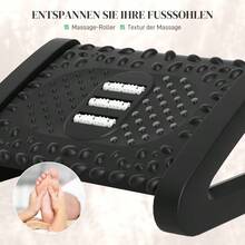 Desk Footrest, 6-Level Height Adjustable Footrest With Massage Surface, Ergonomic Footrest For Home Office, Office, Black