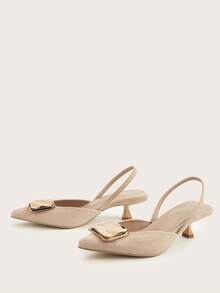 2025新款女士水钻尖头高跟鞋（鞋面随机裁剪） - 杏色 - 查看 3