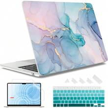For MacBook Air 13.6 Inch Case A3240 M4 A3113 M3 A2681 M2 With Retina Dispaly, 2025 2024 2023 2022 Release, Plastic Hard Shell Case With Screen Protector & Keyboard Cover, Chalk Pink Bow - 貓咪貼紙印刷 - 查看 10