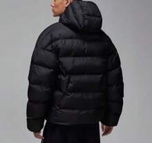 Nike Men's Autumn/Winter New Style Sportswear Thickened Warm Hooded Jacket Cotton Coat - Black - View 3