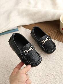 1双春季新款时尚百搭缝线儿童平底鞋 - 黑色 - 查看 6