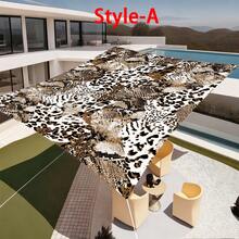 1件装2D数码印花遮阳布，5种不同的抽象豹纹图案，特点包括：印花图案、防风、可拆卸、轻便、半遮阳、防尘、耐用、露营装备、露营必备品 - 彩色 - 查看 13