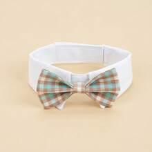 新款燕尾服狗狗格子领结项圈，正式绅士婚礼生日宠物服装配饰，可爱可调节颈带领结，适合小型、中型和大型犬 - 彩色 - 查看 32