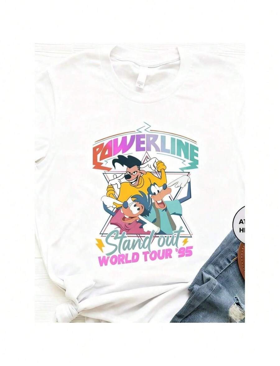 Movie Powerline Stand Out World Tour 95 Shirt Disneyland Vacation Unisex T-Shirt Family Birthday - White - View 1