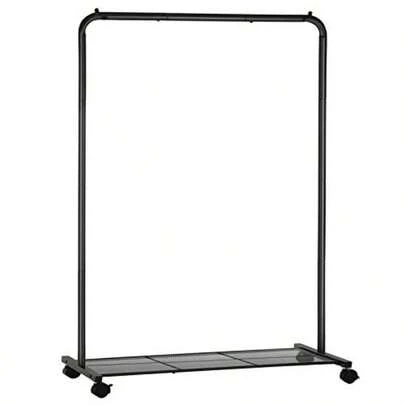 SONGMICS Clothes Rack With Wheels Clothing Rack For Hanging Clothes 25.4 Mm Metal Garment Rack With Dense Mesh Storage Shelf 110 Lb Load Capacity 2 Brakes Black UHSR25BK#AJK