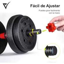 Kit de Mancuernas Regulables de 15 KG - Juego de Pesas Ajustables para Musculación y Entrenamiento de Fuerza - Barra Conectora - Gimnasio en Casa - Set de pesas(default) - Multicolor - Ver 5