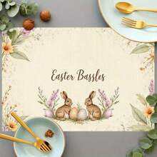 Bộ 100/2/4/6/8/300 tấm lót bàn ăn cao cấp, với thiết kế họa tiết thỏ Phục Sinh tối giản hiện đại. Kích thước: 30*45 cm, nhiều mẫu mã để lựa chọn, phù hợp cho bữa ăn Phục Sinh và trang trí nhà cửa. - Nhiều màu - Xem 6