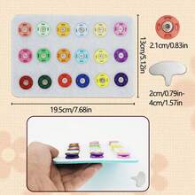 qixi 1 Peça Brinquedo de Botões Combinados em Tecido Não Tecido, Brinquedo Educativo de Quebra-Cabeça para Pré-Escola, Desenvolvimento da Motricidade Fina e Treinamento Cognitivo - Multicolorido - Visão 4