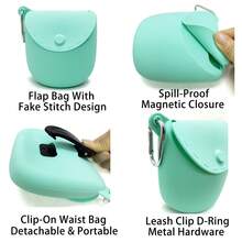 Túi đựng đồ ăn vặt cho chó bằng silicon, túi huấn luyện rảnh tay có kẹp thắt lưng, hộp đựng đồ ăn nhẹ chống rò rỉ di động cho việc dắt chó đi dạo, leo núi và lớp huấn luyện vâng lời. - 300ml - Xem 8