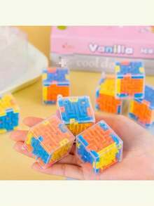 1/3/6片装六面迷宫拼图玩具，3D串珠迷宫拼图玩具，趣味减压玩具，学生奖励，生日礼物，返校礼物，新年礼物 - 彩色 - 查看 7