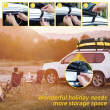 KIOVINO Bolsa de Techo de Coche, PVC, 15 Pies Cbicos Caja de Equipaje Plegable Impermeable con Tapete Antideslizante, Diseo de Tira Reflectante - como se muestra en la figura - Ver 7