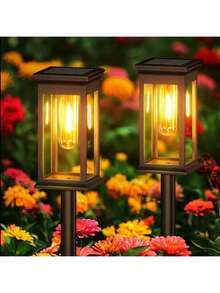 1/8 peças de luzes solares externas atualizadas, grandes luzes solares LED à prova d'água para áreas externas, luzes solares externas super brilhantes para quintal, iluminação solar para caminhos de jardim, branco quente - Multicolorido - Ver 9
