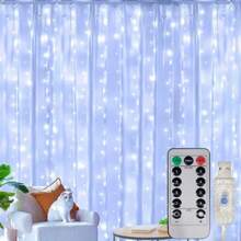 1pc Enchanting Wedding Decor LED Curtain Lights, USB Powered Fairy String Lights With 8 Flashing Modes And Remote Control (Batteries Not Included), Suitable For Home Bedroom Window Wall. Decoration Lighting For Single Party, Wedding, Birthday, Party, Festival, Valentine's Day - USB Plug Curtain Light - View 10