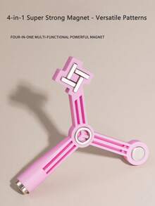 Nail Art Multifunctional 4-In-1 Magnetic Glass Bead Cat Eye Gel Polish Professional Strong Magnet Tool - Pink - View 3