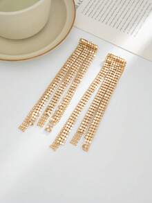 2pcs/Set Bohemian Geometric Sequin Tassel Earrings, Luxurious & Elegant For Daily Casual, Party, Couple Date, Women's Holiday Versatile Jewelry Gift - Earring - View 7