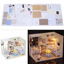 DIY Wooden House Furniture Kit With Glue: Educational Toy, Perfect Birthday Gift, Home Decor Accessories. - 白色 - 查看 9