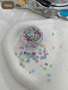 1盒全新多巴胺星形爱心美甲装饰贴纸，镂空彩色五角星美甲贴，精致时尚，是情人节美甲装饰的理想之选 - 彩色 - 查看 5