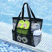 超大网眼沙滩包 - 耐用PVC材质，可折叠便携，非常适合装泳池、船只、玩具和度假必备品 - 彩色 - 查看 5