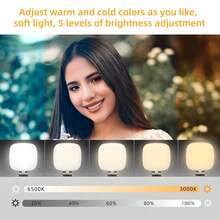 Tangle Free Dual Color Temperature Magnetic Selfie Light For Phone, USB Rechargeable Phone Light With Mirror, Instant Attachment For MagSafe, Phone Accessories For Selfies, Video Conference, Women's Day Gift - White - View 6