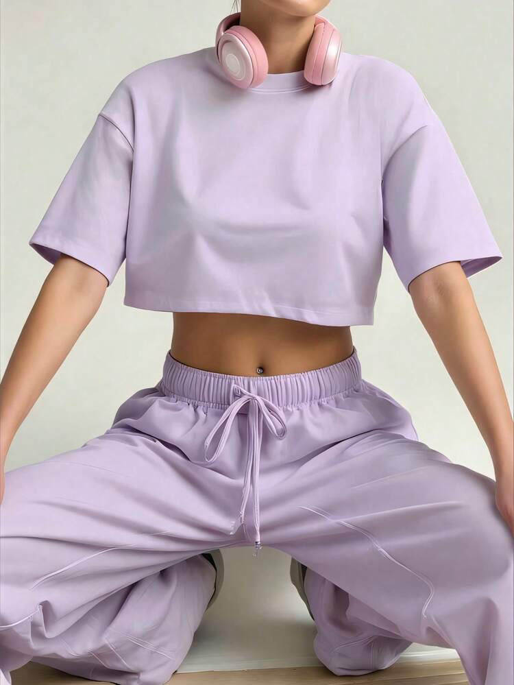 Women Two-Piece Outfits - Purple Lilac - View 3