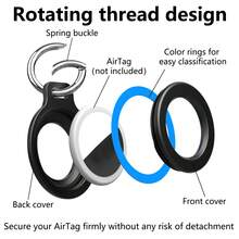 AirTag Schutzhülle, Apple AirTag Halter Schlüsselanhänger Locator Tracker Schutzhülle für AirTags, Haustierhalsbänder, Rucksack Aufhängeaccessoires - Verschiedenfarbig - Übersicht 2