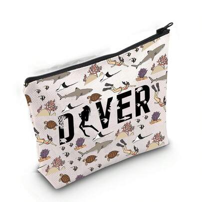 Gzrlyf Diver Makeup Bag Diver Themed Gift For Diver Gifts For Women Swim Lover Gift Diving Zipper Pouch (DIVER)