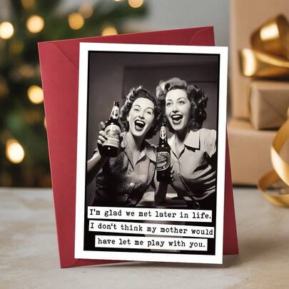 1pc Unique & Humorous Women's Birthday Card | Colorful Design With Heartwarming Wishes, Gift For Girlfriend, Best Friend, Sister, 30/40/50/60 Birthday