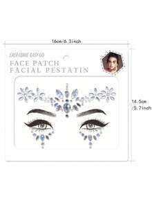 1sheet Face Gem Stickers, Acrylic Gems Stickers, Self-Adhesive Rhinestone Sticker For Party, Club,Halloween, Festival Face Decorations - Multicolor - View 11
