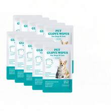 10片/包，24片/包宠物一次性美容手套，全身清洁湿巾，保湿，猫狗干洗，宠物湿巾，宠物美容手套，猫咪洗澡，宠物湿巾，狗狗，干洗，手套，去除异味，除臭，免冲洗清洁液