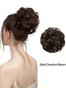 El material es fibra química de seda mate resistente al calor y contiene la mayoría de los colores del comercio exterior. El trabajo requiere rizado y alto volteo. La cortina rizada no se enrolla directamente en la cuerda elástica, sino que se cose talla grande firmemente en la cuerda elástica, lo que hace que el peinado sea talla grande estable. El modelo fue tomado por el modelo invitado (color de cabello: negro natural, marrón claro, marrón oscuro, negro amarronado). - Multicolor - Ver 2