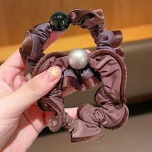 2条装女士优雅法式布艺发圈，多功能时尚发绳，可用于盘发、扎马尾、发圈、橡皮筋、发绳等。 - 彩色 - 查看 12