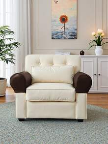 2pcs Black PU Sofa Armrest Covers (With 4 Stickers Included), Classic Minimalist Design, Stretchy Dust-Proof Sofa Armrest Protectors, Anti-Cat Claw, Removable And Washable, Suitable For Living Room, Study, Bedroom Sofa Armrests, Brown, Wine Red, Light Gray - Multicolor - View 13