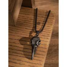 Collar colgante cruz cuervo acero inoxidable cadena caja regalo joyería gótica punk motociclista hombres mujeres - como en la foto - Ver 4