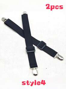 2/4Pcs/Set Triangle Quilt Holders, Metal Clip Adjustable Elastic Band Quilt Fixing Tool, Practical Invisible Anti-Slip Sheet Straps, Suitable For Sofa Cushions, Quilt Sheets, Home Textiles, Household Items,Black And White Options Available - Multicolor - View 7